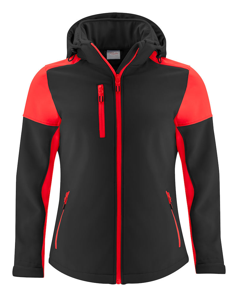 PRIME SOFTSHELL WOMAN – BLACK/RED