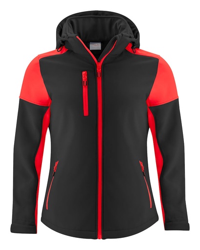 PRIME SOFTSHELL WOMAN – BLACK/RED