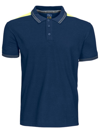 2018 POLO Z ODBLASKAMI NA RAMIONACH – BLUE/YELLOW