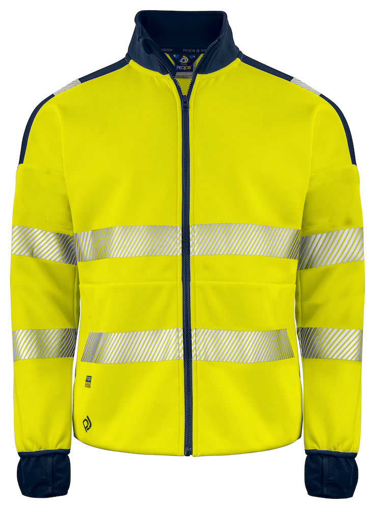 6109 BLUZA ROZPINANA Z ODBLASKAMI NA RAMIONACH - EN ISO 20471 KLASA 3/2 – YELLOW/ NAVY