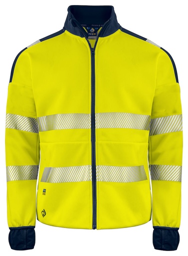 6109 BLUZA ROZPINANA Z ODBLASKAMI NA RAMIONACH - EN ISO 20471 KLASA 3/2 – YELLOW/ NAVY