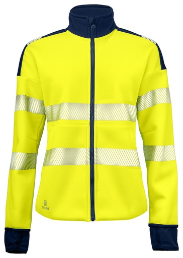 6111 BLUZA DAMSKA ROZPINANA Z ODBLASKAMI NA RAMIONACH - EN ISO 20471 KLASA 3/2 – YELLOW/ NAVY