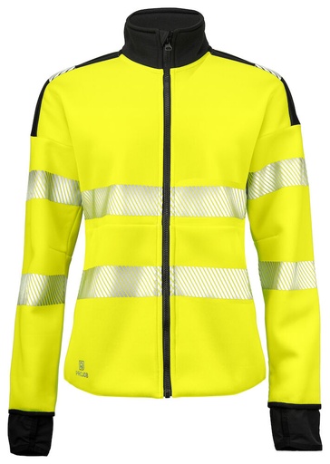6111 BLUZA DAMSKA ROZPINANA Z ODBLASKAMI NA RAMIONACH - EN ISO 20471 KLASA 3/2 – YELLOW/ BLACK