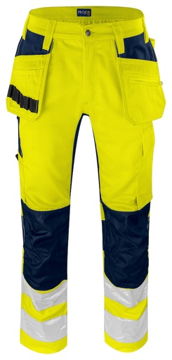 6570 SPODNIE ZE STRETCHEM - EN ISO 20471 KLASA 2 – YELLOW/ NAVY