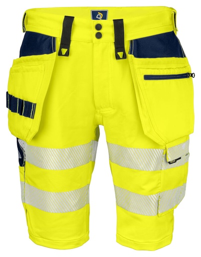 6575 Spodenki stretchowe EN ISO 20471 KLASA 2/1 – YELLOW/ NAVY