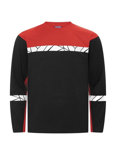 7002 T-shirt z długim rękawem – BLACK/ RED