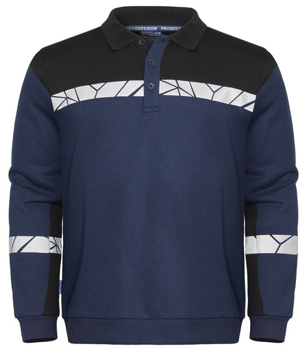 7100 Bluza Polo z długim rękawem – NAVY/ BLACK