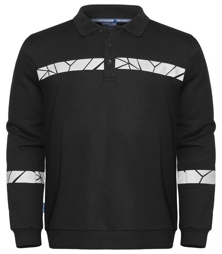 7100 Bluza Polo z długim rękawem – BLACK/ BLACK