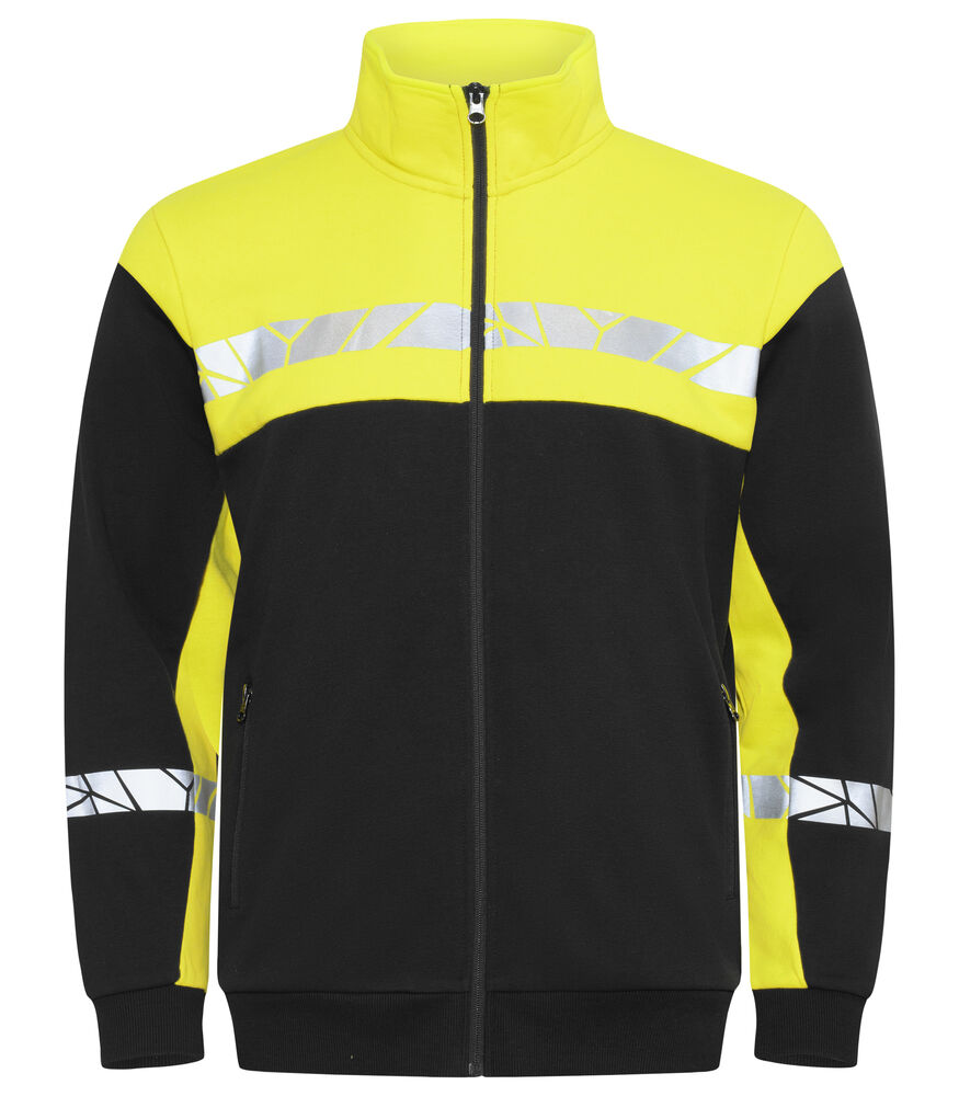 7103 Bluza na zamek – BLACK/ YELLOW