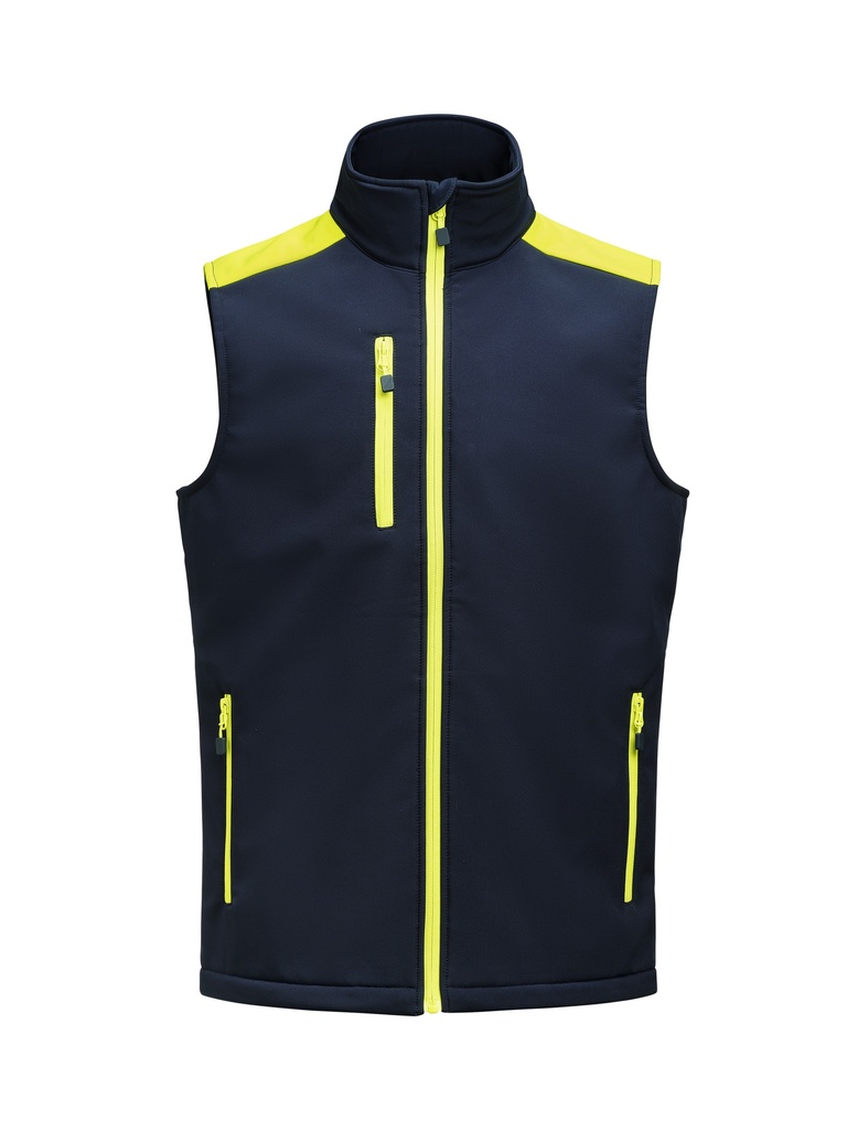 PRIME SOFTSHELL VEST – NAVY/NEON YELLOW