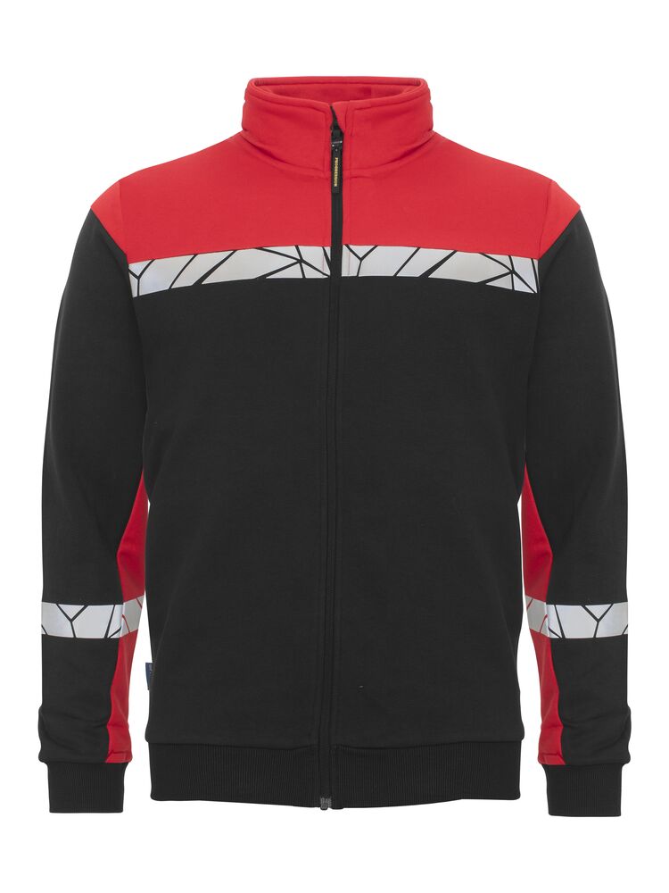 7103 Bluza na zamek – BLACK/ RED