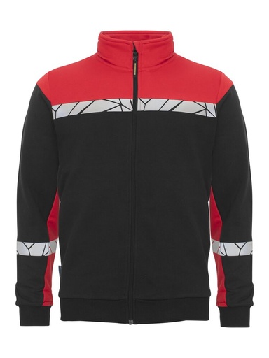 7103 Bluza na zamek – BLACK/ RED