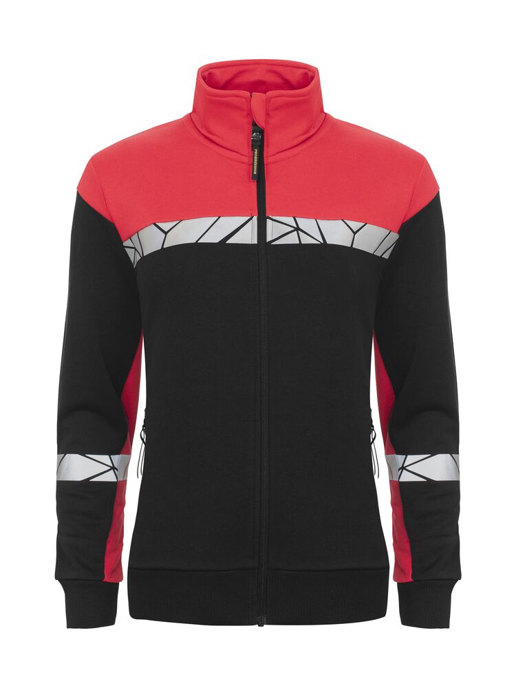 7105 Damska bluza na zamek – BLACK/ RED