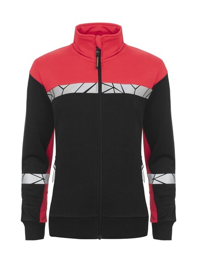 7105 Damska bluza na zamek – BLACK/ RED