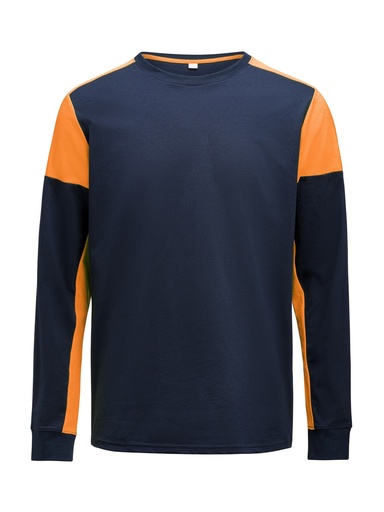 PRIME T L/S – NAVY/NEON ORANGE