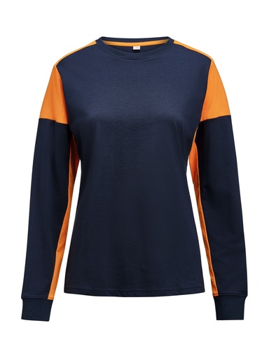 PRIME T L/S WOMAN – NAVY/NEON ORANGE