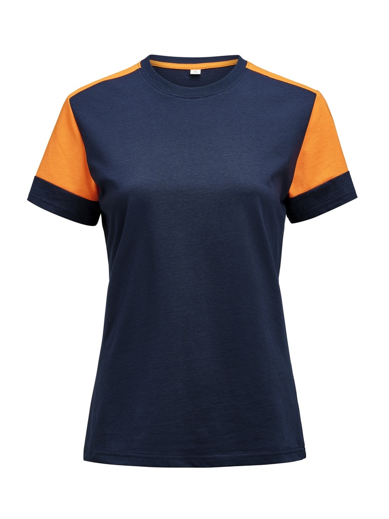 PRIME T WOMAN – NAVY/NEON ORANGE