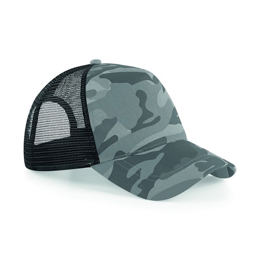 [CB694-1000244479] Czapka truckerka CB694 - Arctic Camo & Black