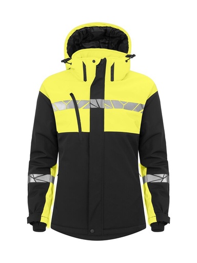 7418 Ocieplana kurtka damska typu softshell – BLACK/ YELLOW