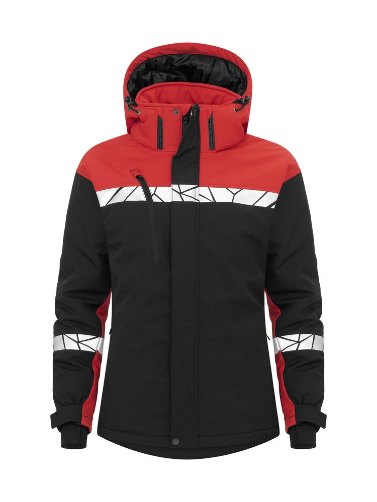 7418 Ocieplana kurtka damska typu softshell – BLACK/ RED