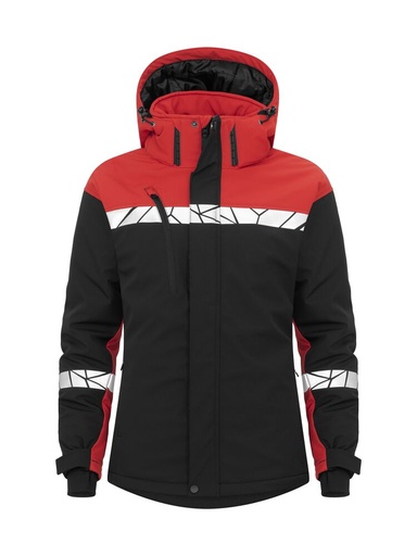 7418 Ocieplana kurtka damska typu softshell – BLACK/ RED