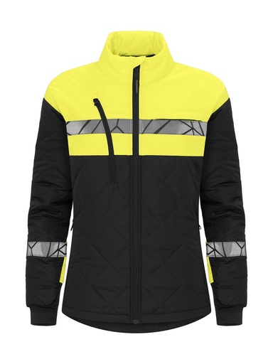 7421 Lekka damska kurtka pikowana – BLACK/ YELLOW