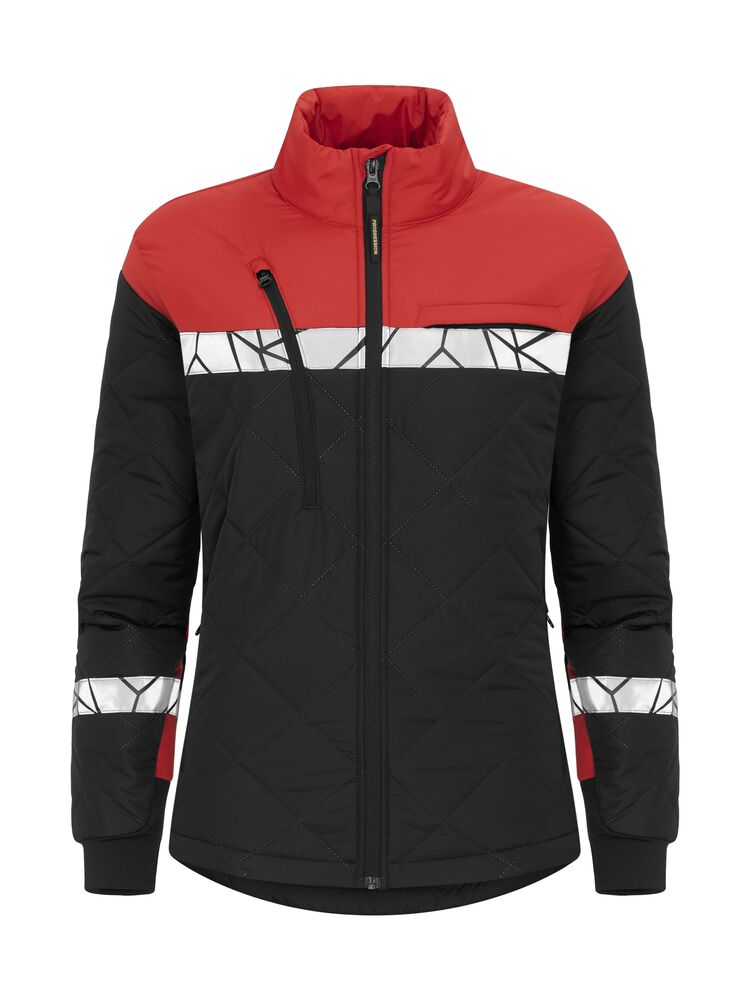 7421 Lekka damska kurtka pikowana – BLACK/ RED