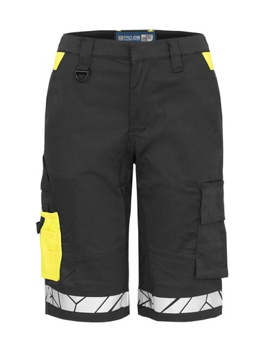 7514 Szorty robocze damskie – BLACK/ YELLOW