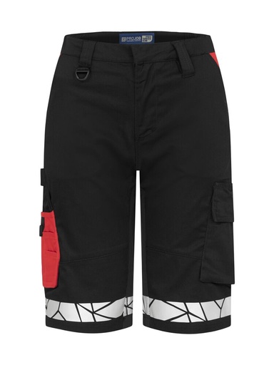 7514 Szorty robocze damskie – BLACK/ RED