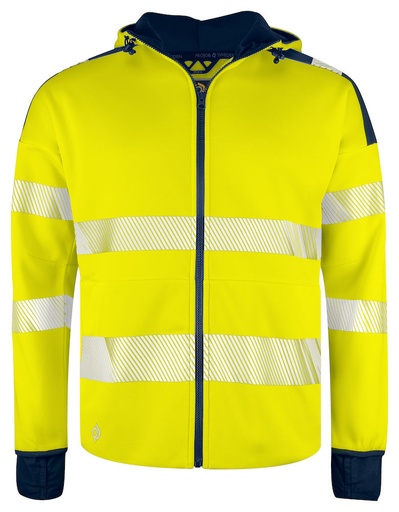 6110 BLUZA Z KAPTUREM HV - EN ISO 20471 KLASA 3/2 – YELLOW/ NAVY