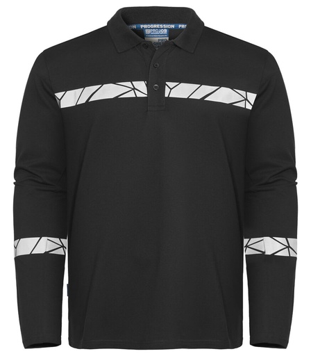 7004 Polo z długim rękawem – BLACK/ BLACK