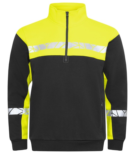 7102 Bluza 1/2 zip – BLACK/ YELLOW