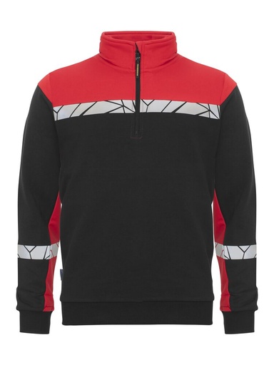 7102 Bluza 1/2 zip – BLACK/ RED