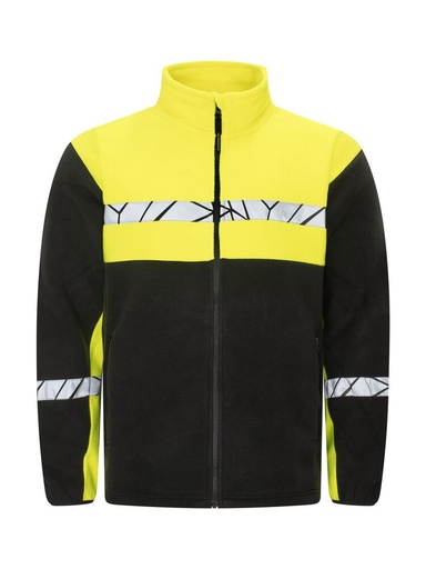7300 Bluza polarowa z zamkiem – BLACK/ YELLOW