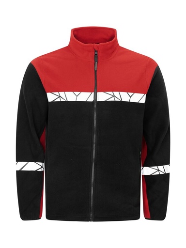 7300 Bluza polarowa z zamkiem – BLACK/ RED
