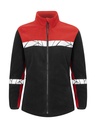 7301 Damska bluza polarowa z zamkiem – BLACK/ RED