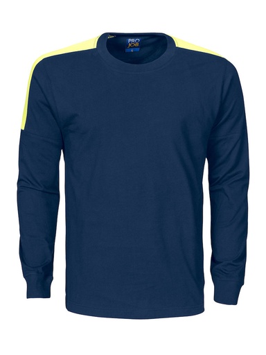 2020 T-SHIRT LONG SLEEVE Z ODBLASKAMI NA RAMIONACH – BLUE/YELLOW