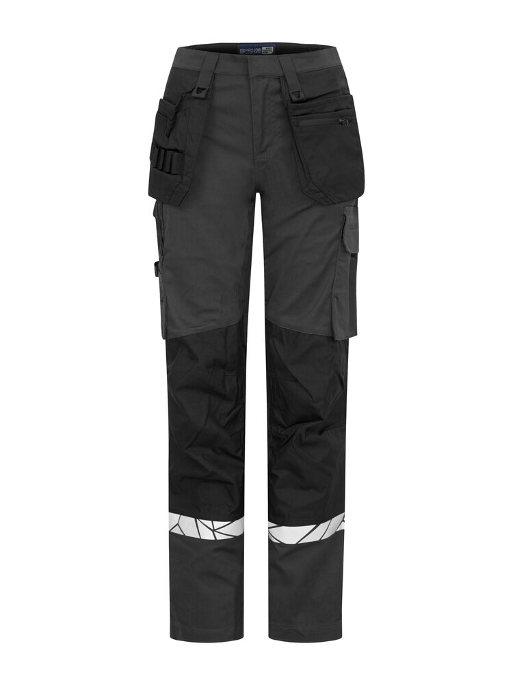 7513 Spodnie robocze damskie z otwartymi kieszeniami – GREY/ BLACK