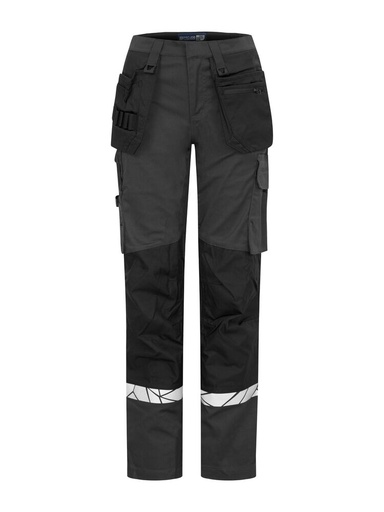 7513 Spodnie robocze damskie z otwartymi kieszeniami – GREY/ BLACK