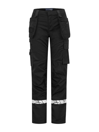 7513 Spodnie robocze damskie z otwartymi kieszeniami – BLACK/ BLACK