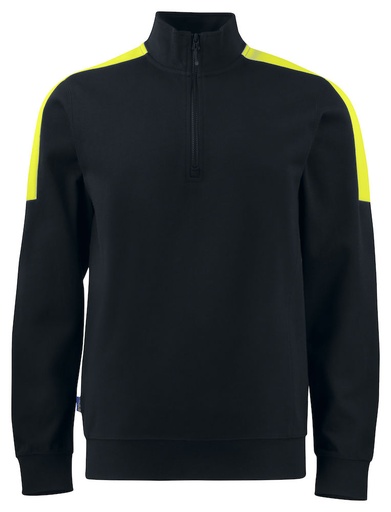 2128 BLUZA NA ZAMEK 1/2 ZIP – BLACK/ YELLOW