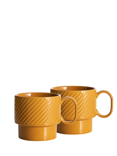 Kubek do herbaty COFFEE & MORE 2-szt 5018525 - Żółty