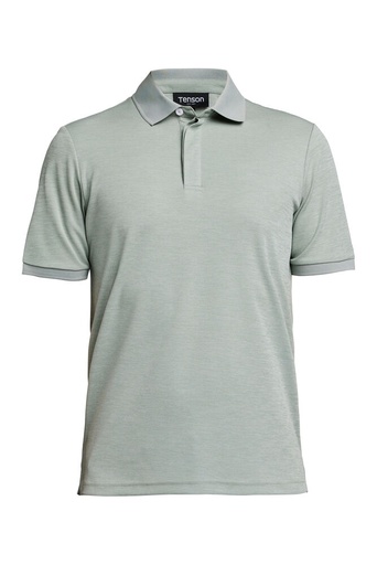 TXLITE MELANGE POLO – GREY GREEN
