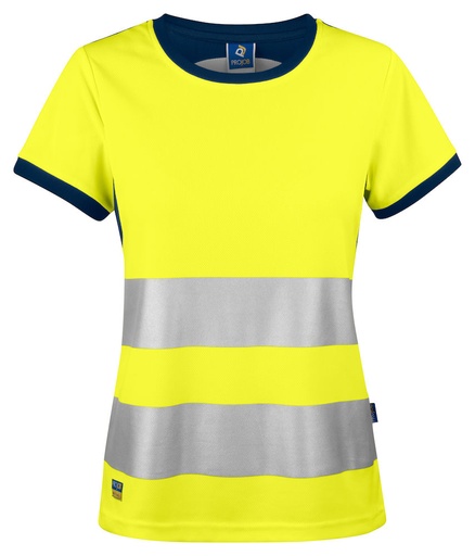 6012 T-SHIRT DAMSKI EN ISO 20471 KLASA 2/1 – YELLOW/ NAVY
