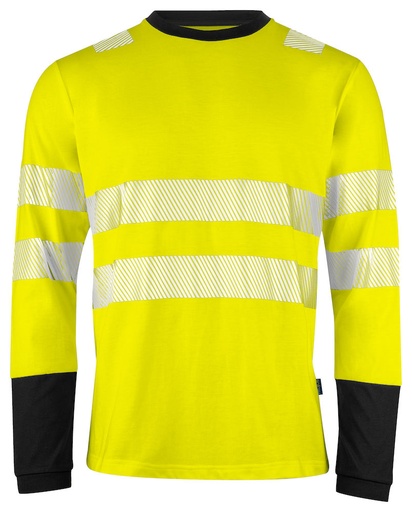 6014 T-SHIRT HV DŁUGI RĘKAW - EN ISO 20471 KLASA 3/2 – YELLOW/ BLACK