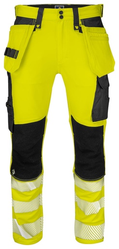 6571 SPODNIE ZE STRETCHEM HV - EN ISO 20471 KLASA 2 – YELLOW/ BLACK