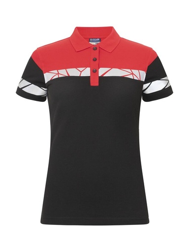 7006 Polo damskie – BLACK/ RED