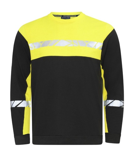 7101 Bluza z okrągłym dekoltem – BLACK/ YELLOW