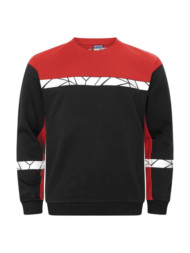7101 Bluza z okrągłym dekoltem – BLACK/ RED