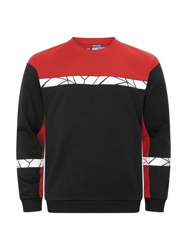 7101 Bluza z okrągłym dekoltem – BLACK/ RED